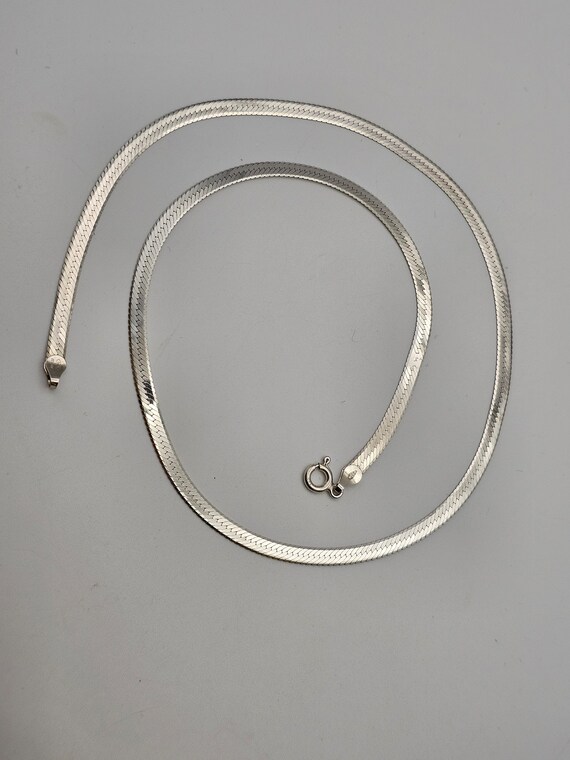 Herringbone Chain Necklace in 925 Silver, Retro N… - image 5