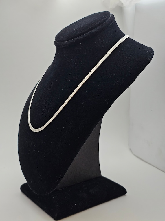 Herringbone Chain, 925 Silver, Retro Necklace, Vi… - image 2