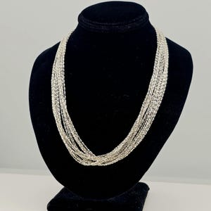 Vintage Fancy S Link Necklace 925 Sterling Silver Multi-strand Italian Necklace, Estate Jewelry, W#489