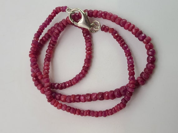 Vintage Ruby Necklace: 925 Sterling Silver - 0.75… - image 5