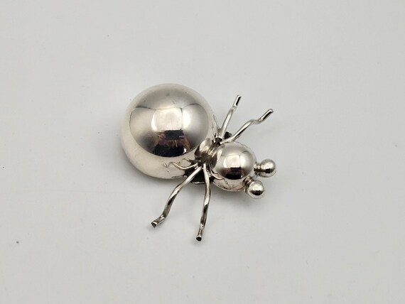 Sculpted Spider Pin, 925 Silver, 3D Spider Brooch… - image 1