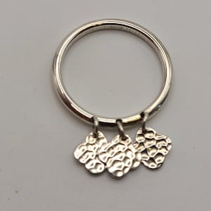 925 Silver Stackable Clover Charm Ring, Size 9.25, Designer Heidi Klum, Estate Jewelry, w#3354