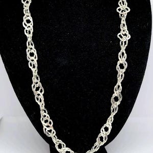 Vintage 925 Sterling Silver Fancy Link Necklace, Estate Jewelry, w#1544
