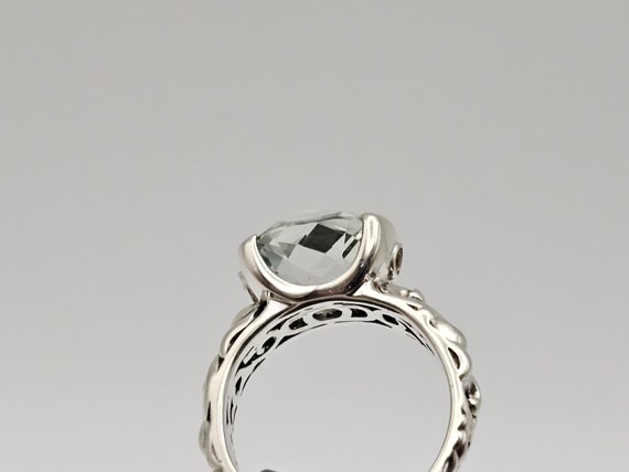Fancy Cut Green Amethyst Ring in 925 Silver, 3.90… - image 4