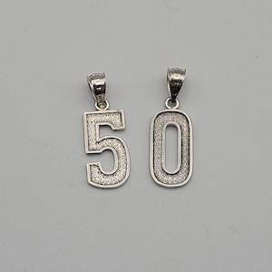 Vintage 925 Sterling Silver Number 50 Charm Pendant, Number 5 And 0 Charms, Estate Jewelry, w#947