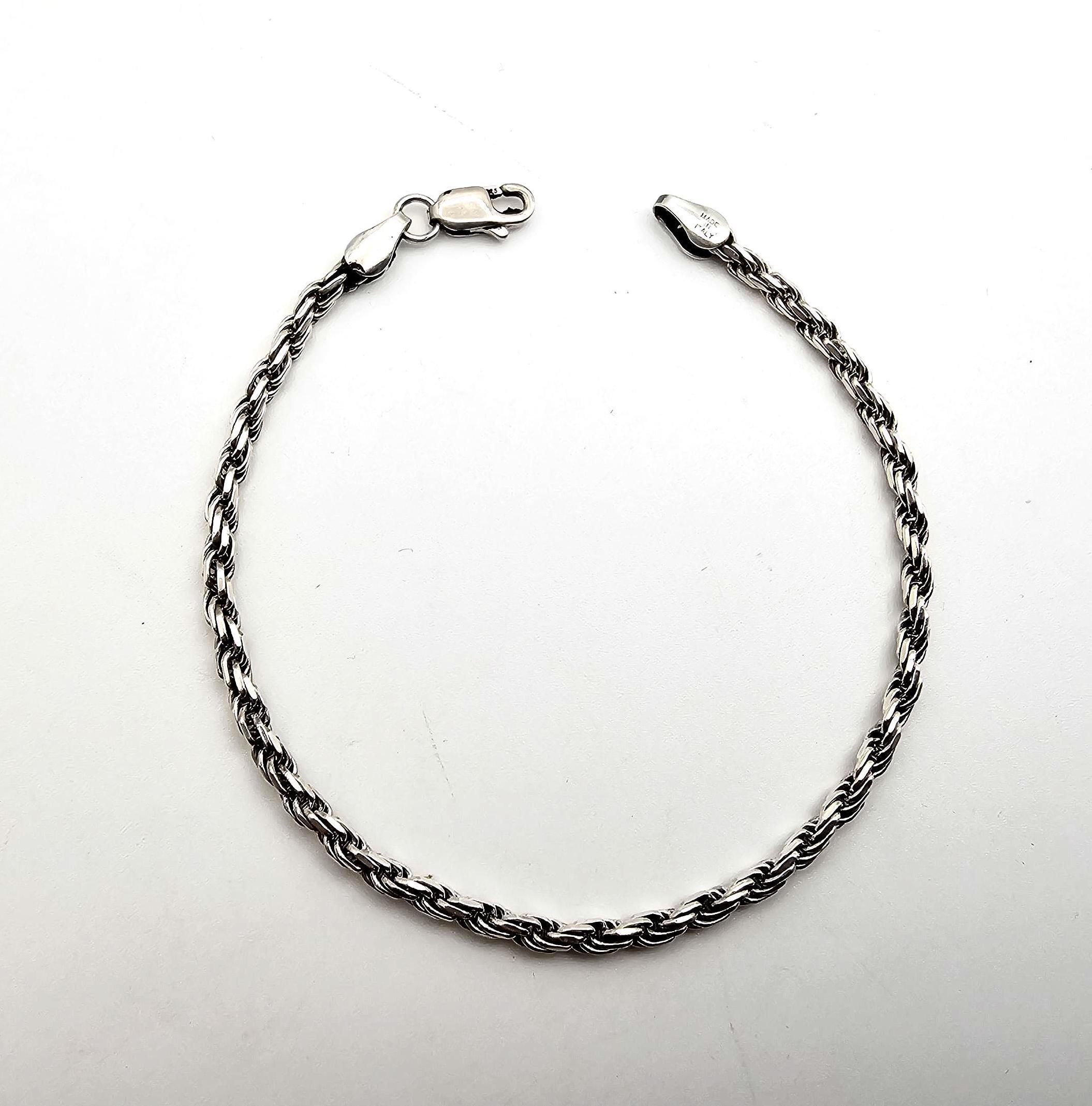 ヴィンテージロープブレスレット：925スターリングシルバー