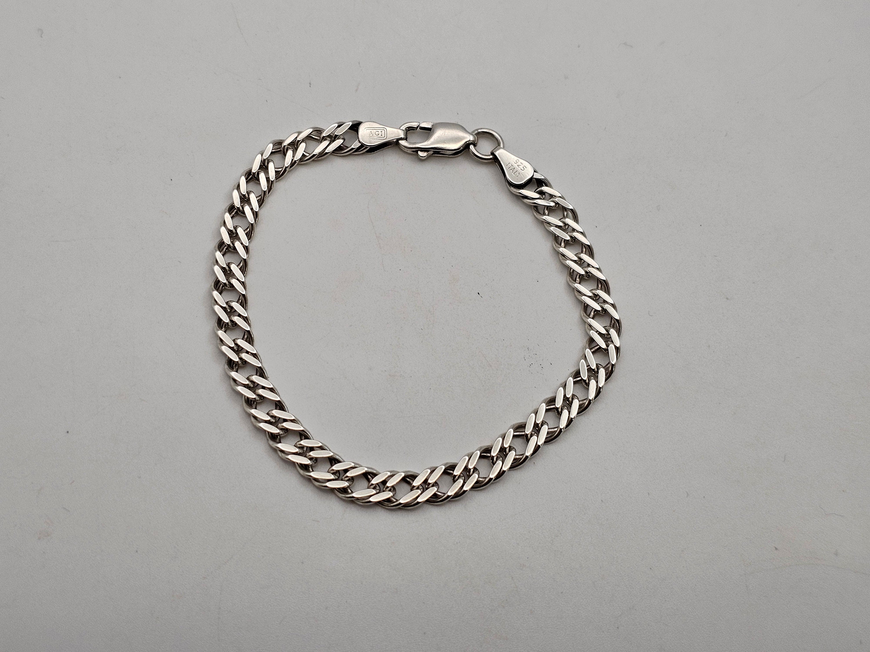 アクセサリー Vintage Silver Plate Chain Bracelet 925 Vintage Double Link Bracelet: 925 Sterling Silver - Size 7.25