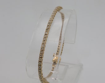 10kt Yellow Gold Diamond Bracelet, .50ct. T.w. Color L-M, Clarity SI1-SI2, Vintage Estate Jewelry, Appraisal, 7.25-Inch, 3mm, Item w#32