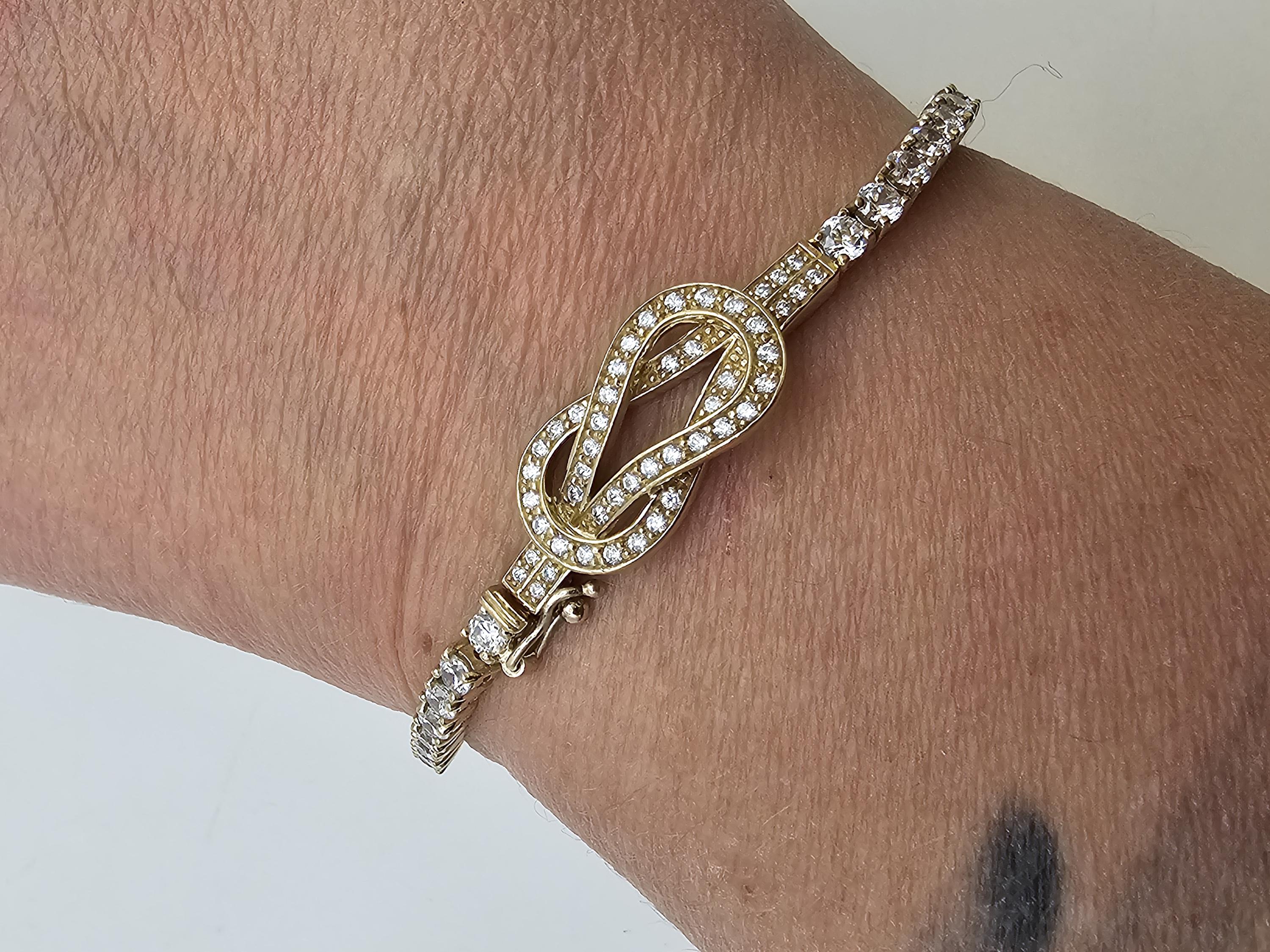 Vintage Cubic Zirconia Infinity Loop Tennis Bracelet - 925  display picture 1
