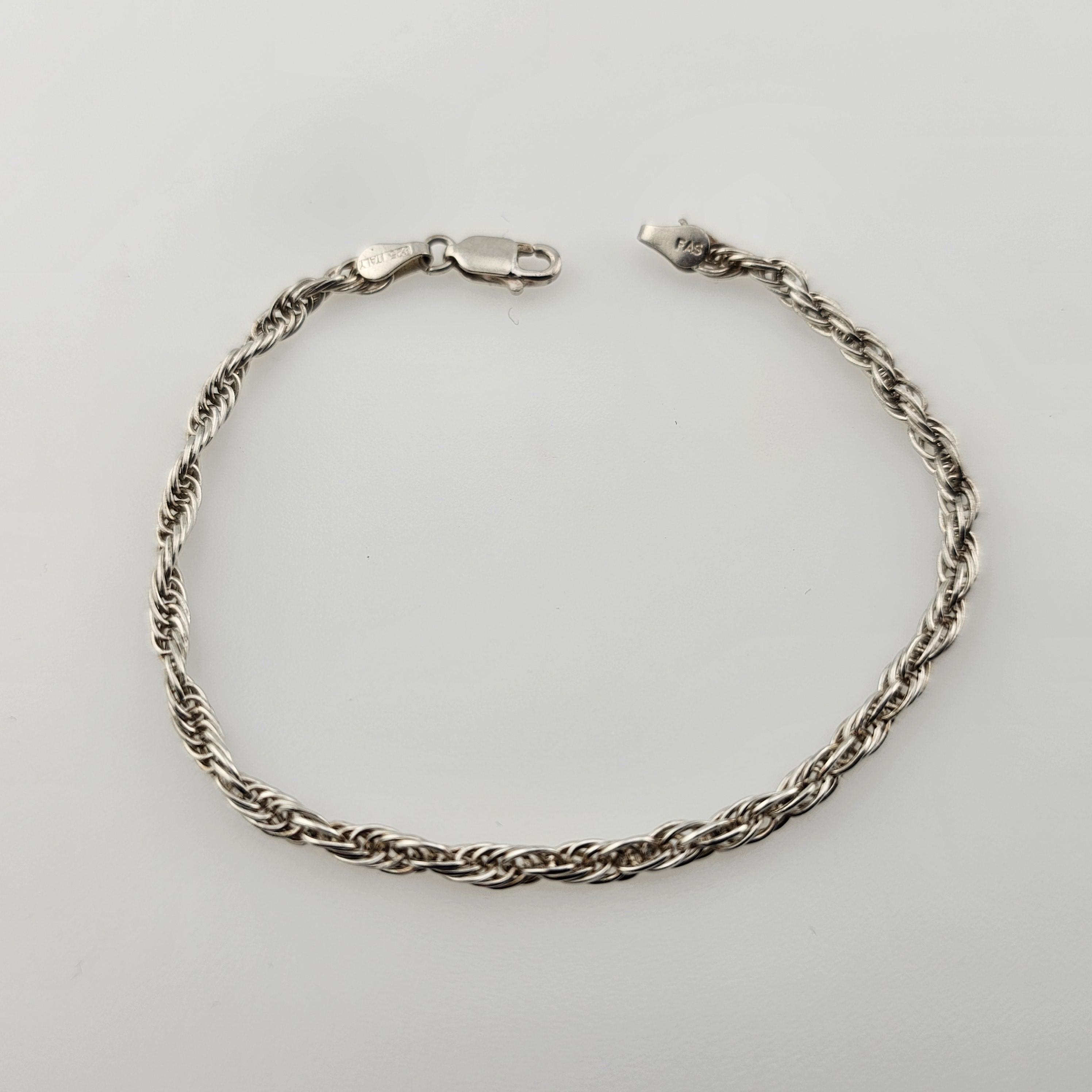 Vintage Italian Twisted Rope Bracelet - 925 Sterling Silver Vintage Italian Twisted Rope Bracelet - 925 Sterling Silver