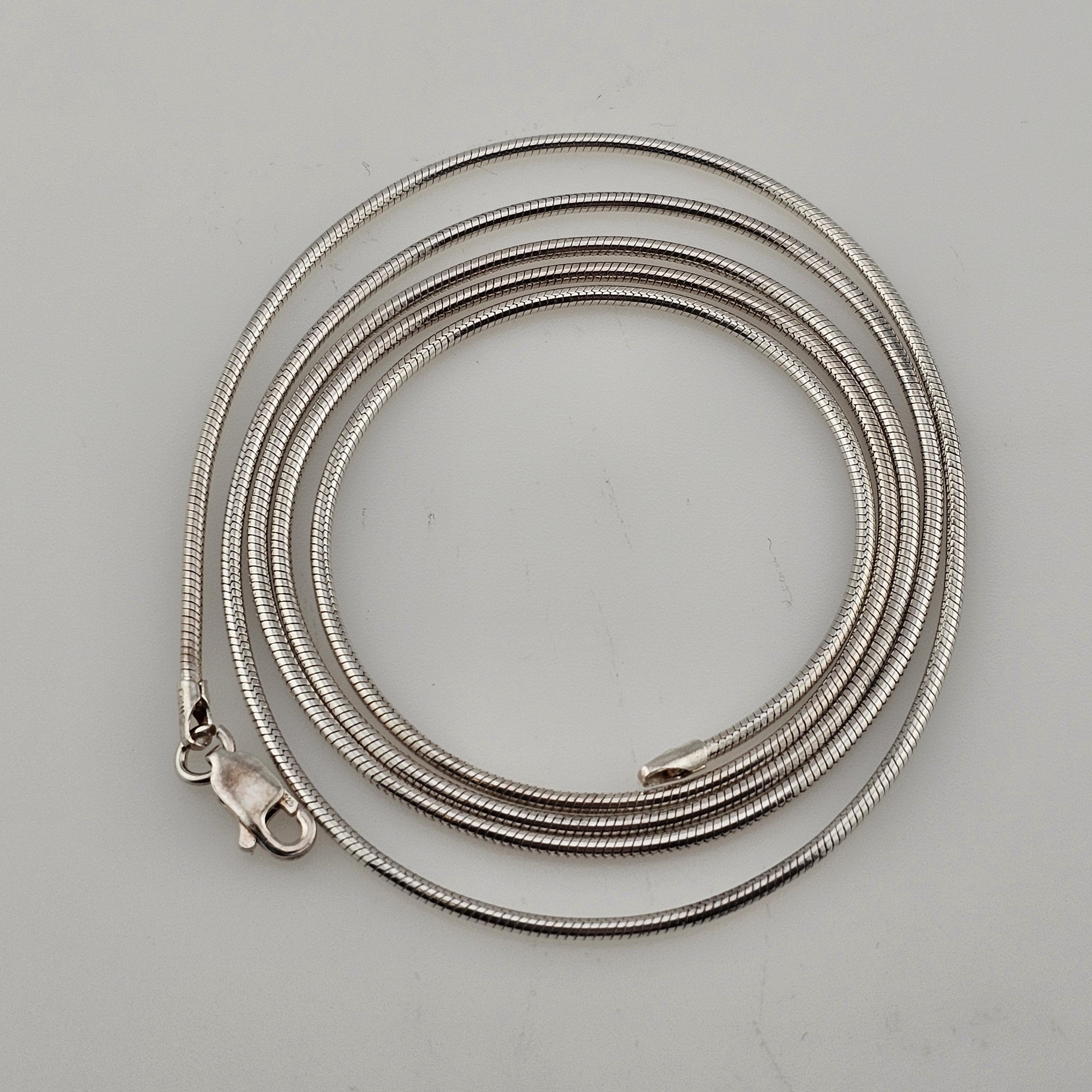 Vintage 925 Sterling Silver Italian Snake Chain Necklace 