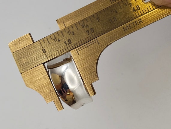 Vintage Wide Concaved Polished Band: 925 Sterling… - image 7