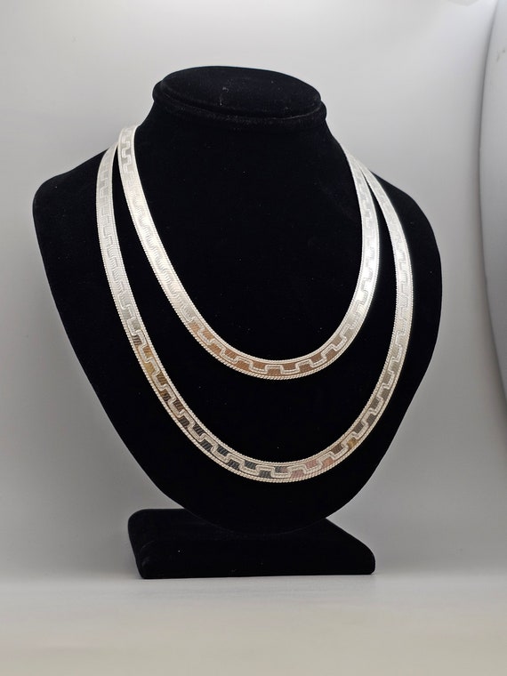 Vintage 925 Sterling Silver Herringbone Chain: Re… - image 8