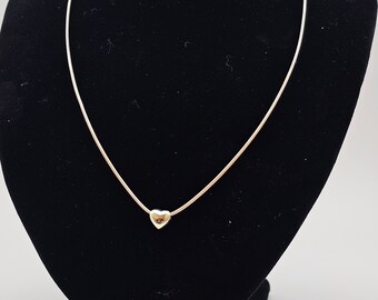 Vintage Black Onyx Heart Necklace 10k Gold Black Hills Gold