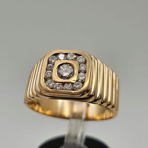 Vintage 10k Yellow Gold Diamond Ring, 0.65 CTW Natural Diamonds, Estate Jewelry, Appraised, Size 10, w#1665
