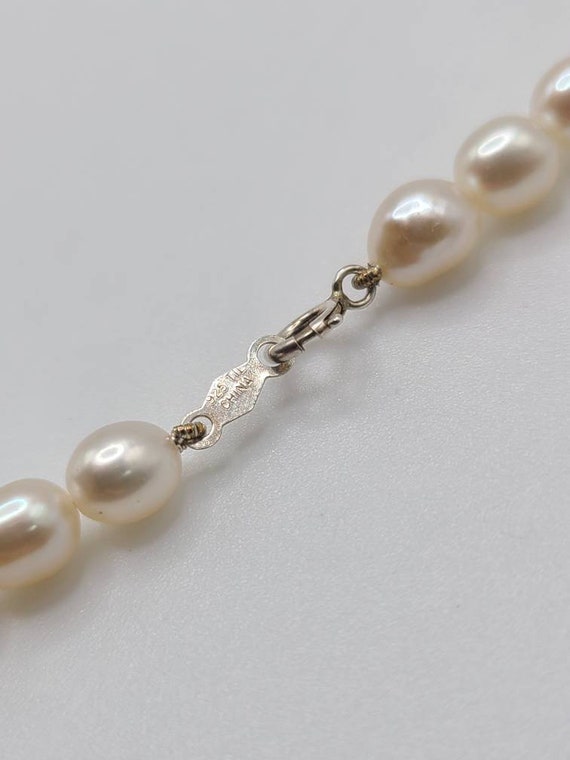Freshwater Pearl Necklace, 925 Silver Heart Neckl… - image 3