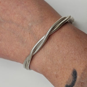 Vintage 925 Silver Twisted Snake Chain Bracelet - Estate Jewelry
