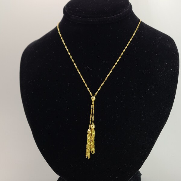 Gold Tassel Necklace Etsy