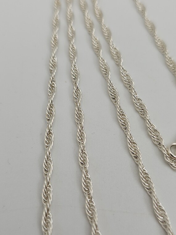 Twisted Rope Necklace, 925 Silver, 52-Inch Chain,… - image 4
