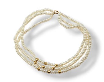 Vintage Pearl Bracelet - 14k Yellow Gold - Estate Jewelry