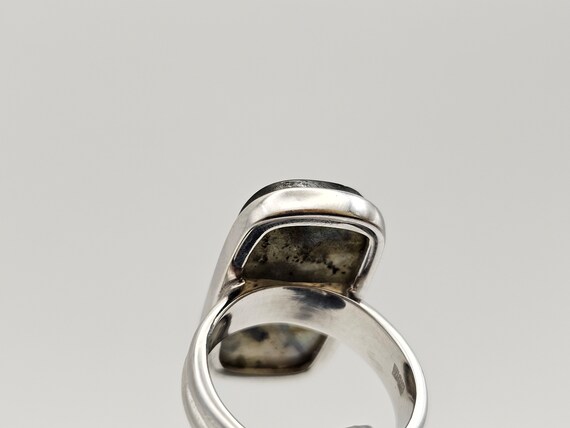 Vintage Geometric Labradorite Ring: 925 Sterling … - image 4