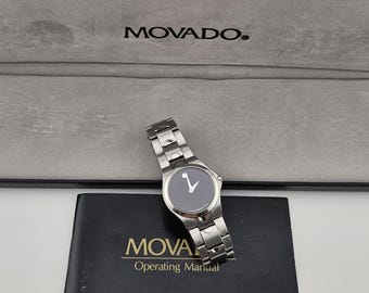 Vintage Movado Museum Watch - Swiss Made Stainless Steel Ladies Timepiece - Estate Jewelry