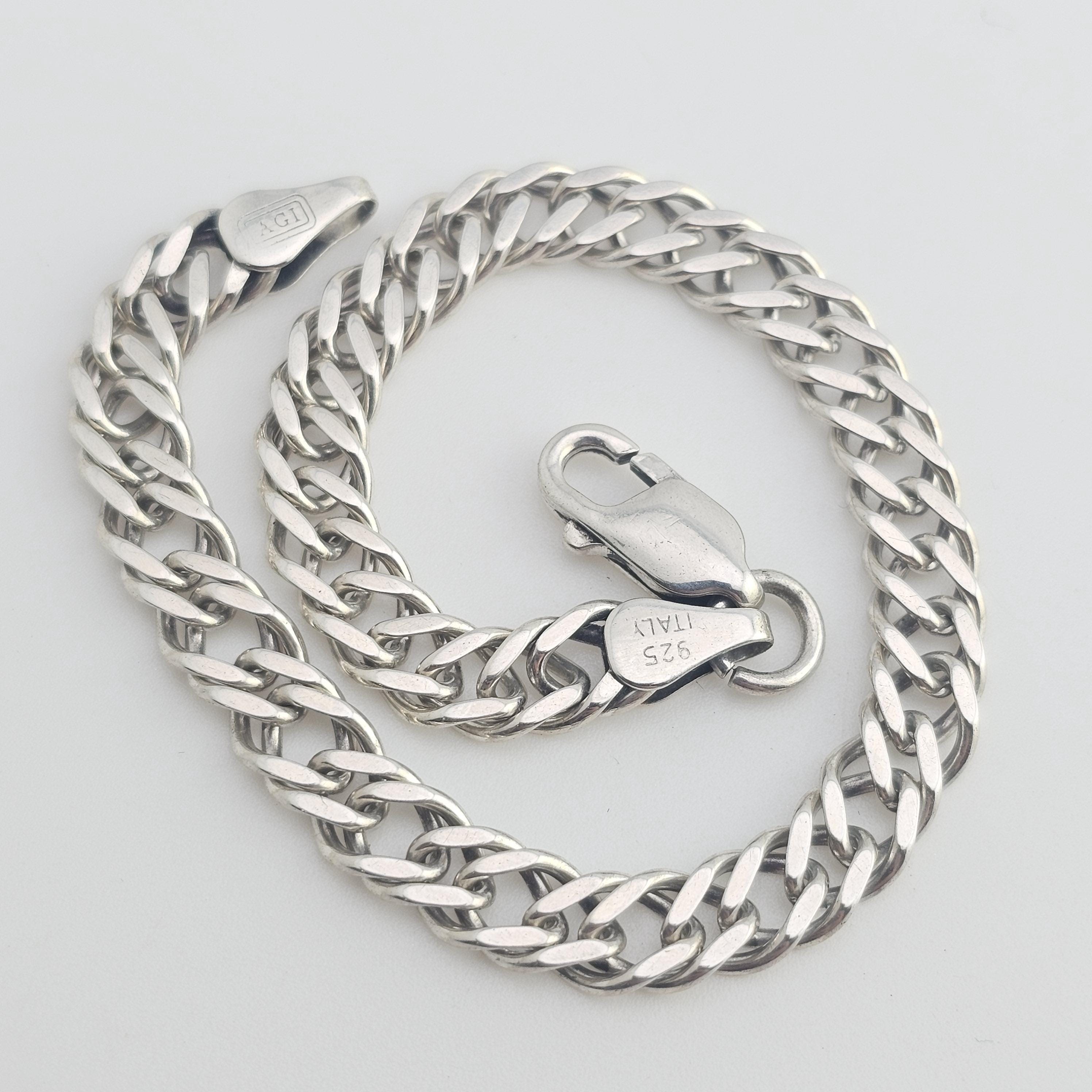 Vintage 925 Sterling Silver Double Link Bracelet - Etsy Canada