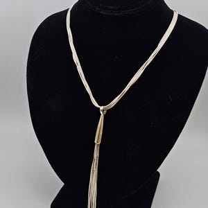 Vintage 925 Silver Multi-strand Tassel Necklace, Estate Jewelry, w#2476