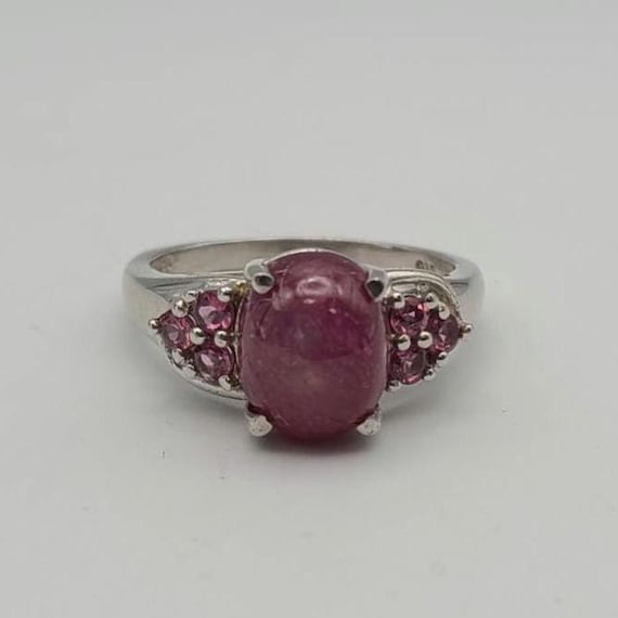 Vintage 925 Sterling Silver Fracture Filled Ruby … - image 1