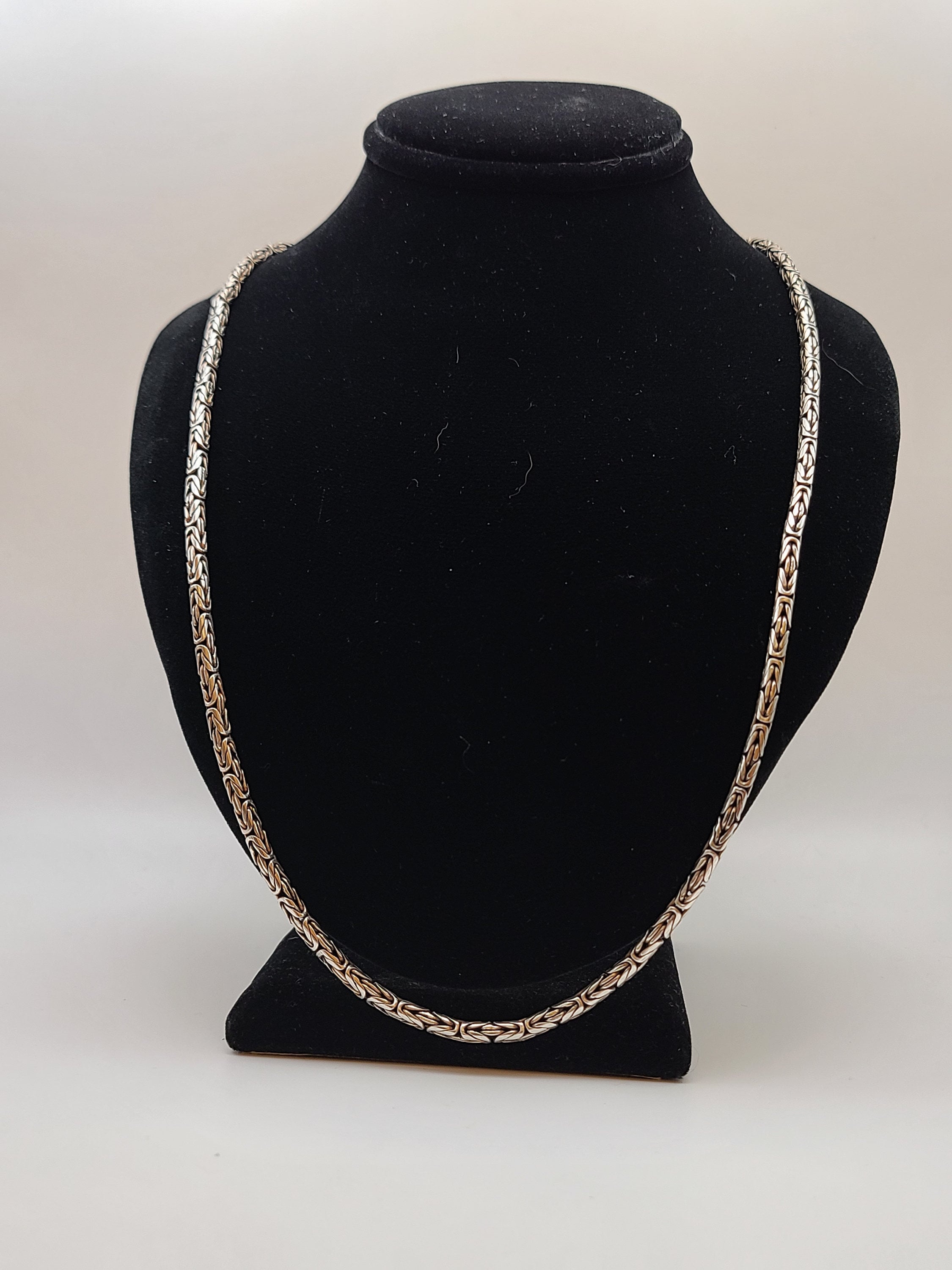 Turkish Link Necklace 925 Sterling Silver, 3mm, Vintage