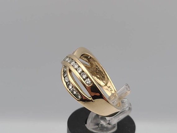 Crossover Diamond Ring in 14kt Yellow Gold, .62ct… - image 3