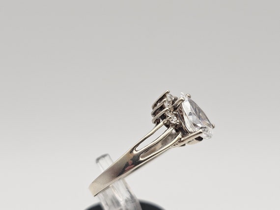 Vintage Pear Cut Cubic Zirconia Ring: 925 Sterlin… - image 7