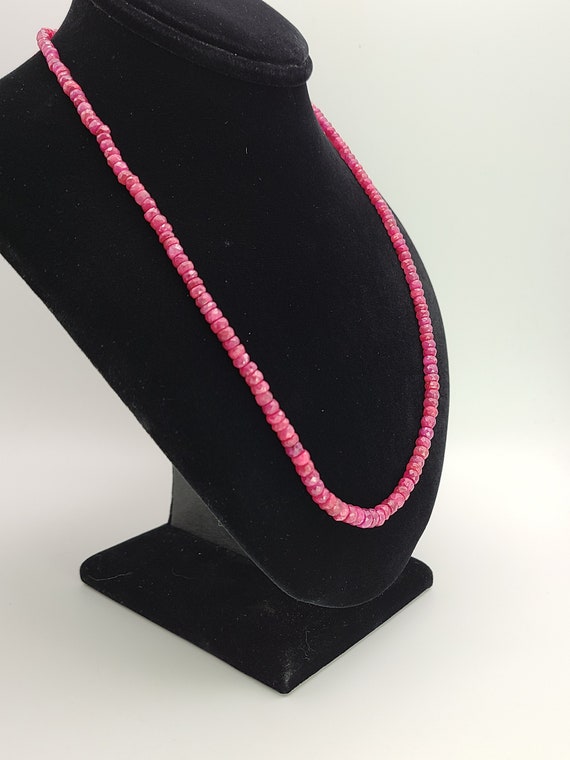 Vintage Ruby Necklace: 925 Sterling Silver - 0.75… - image 4