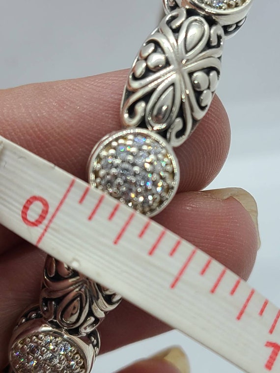 Cubic Zirconia Circles Cuff Bracelet, 925 Silver … - image 5