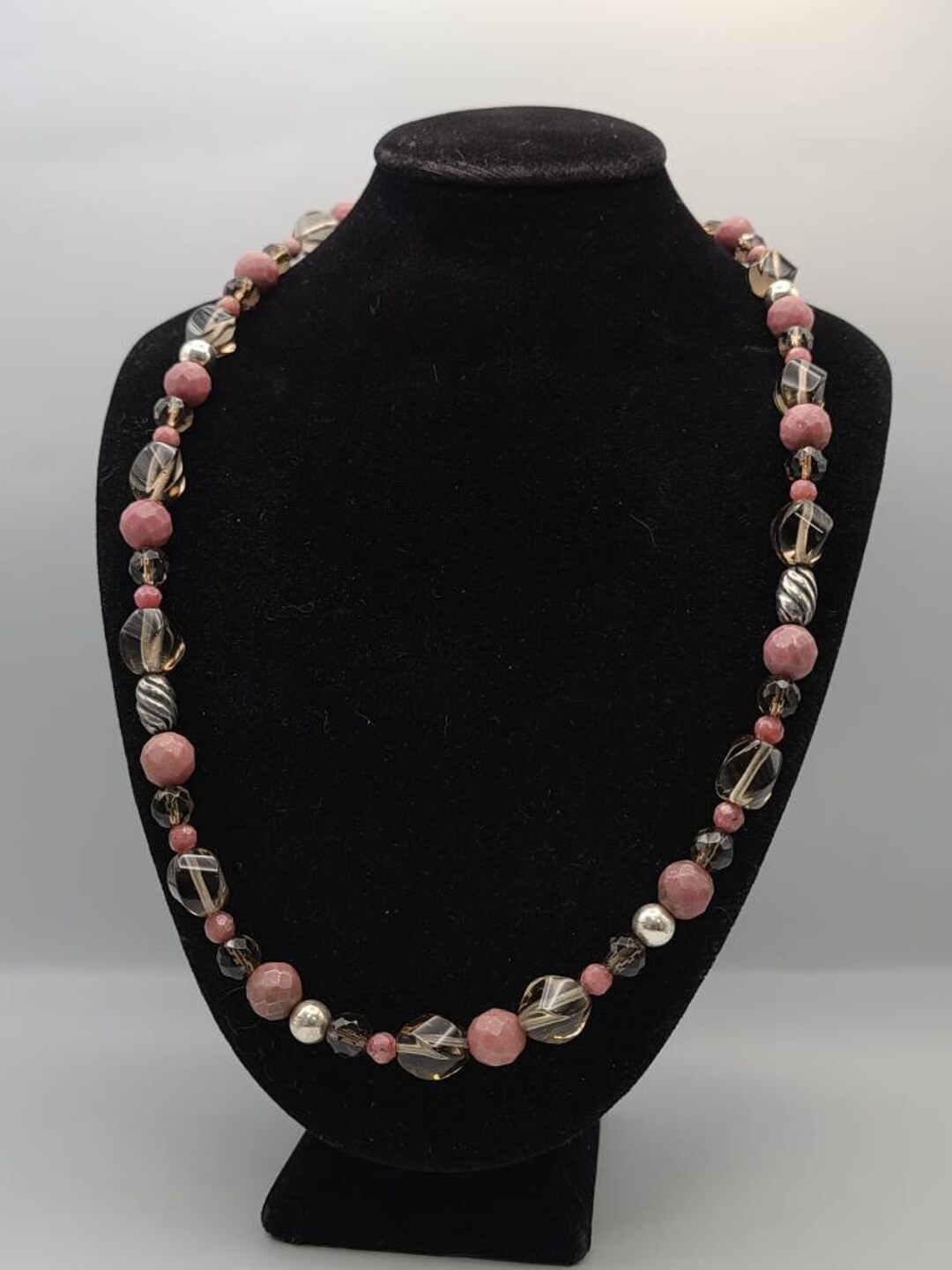 Carolyn Pollack Rhodonite and Smoky Quartz Necklace 925 - Etsy