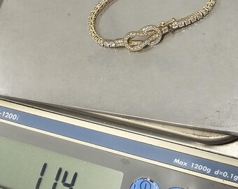 Vintage CZ Infinity Loop .925 Gold Vermeil Bracelet Vintage Cubic Zirconia Infinity Loop Tennis Bracelet - 925  main image 3