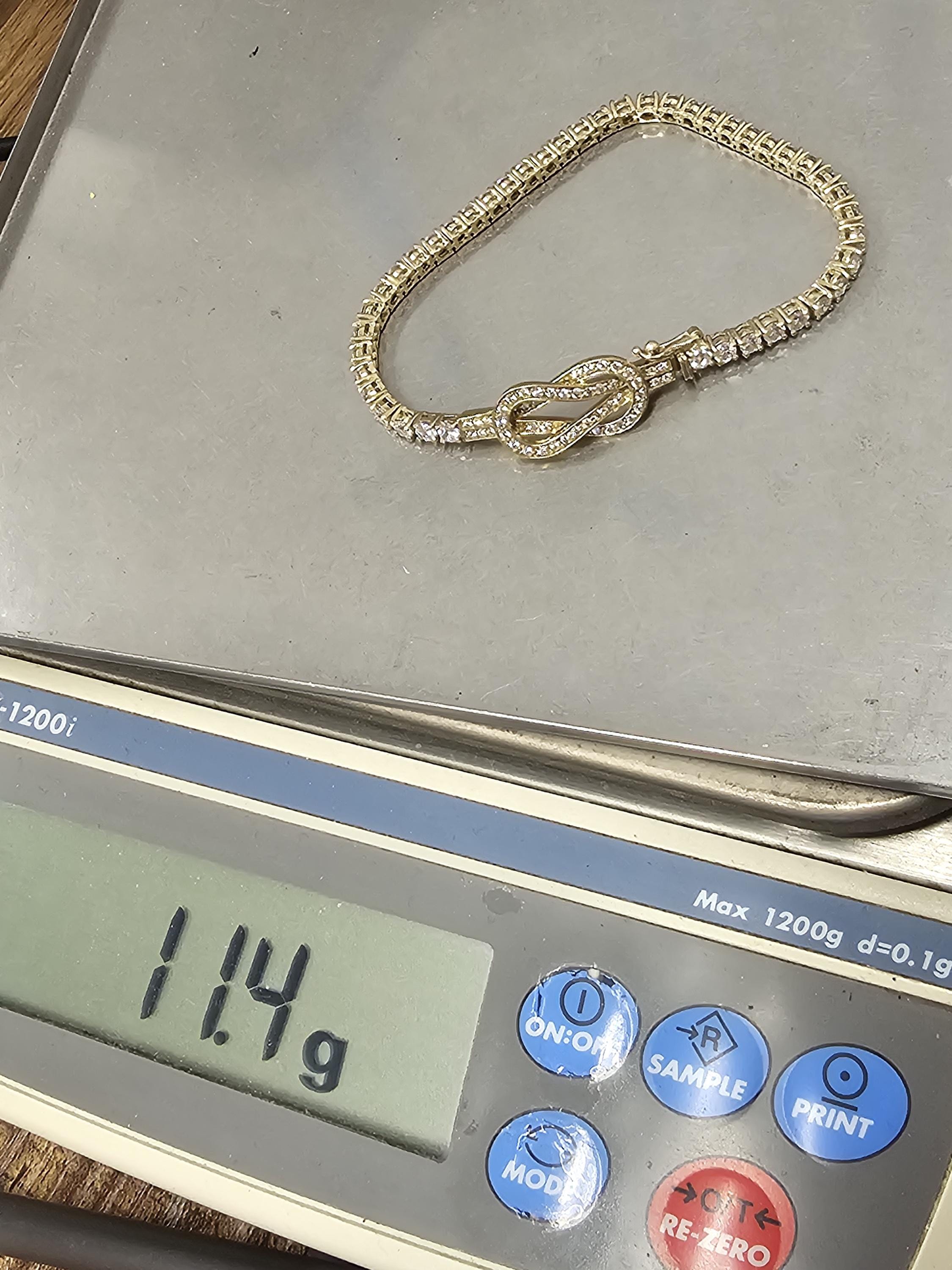 Vintage CZ Infinity Loop .925 Gold Vermeil Bracelet Amazon.com: Gold Infinity Bracelet for Women, 925 Sterling  main image 4