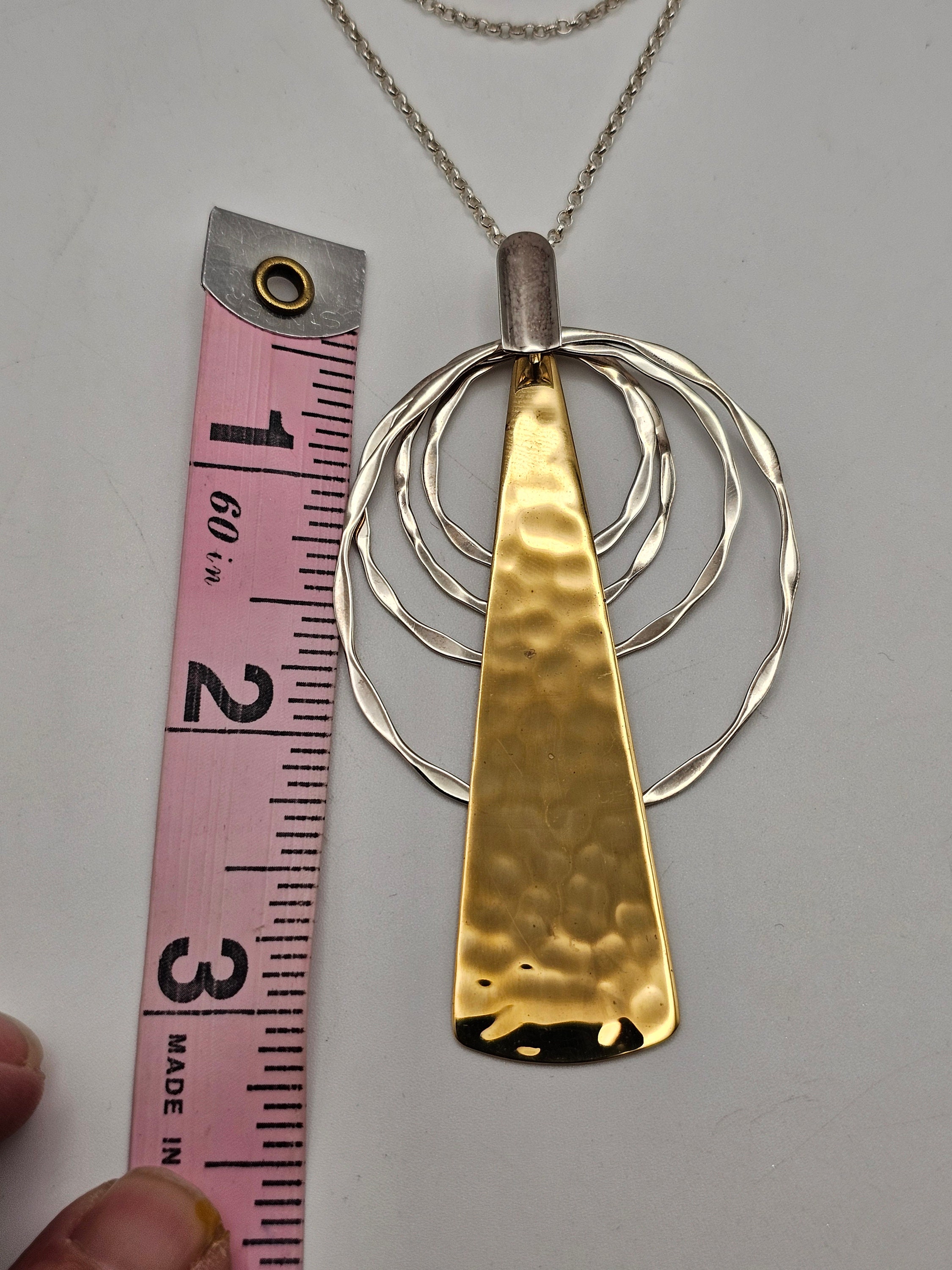 Collier Pendentif Disque Plaqué Or - Robert Lee Morris - Vintage - Excellent état