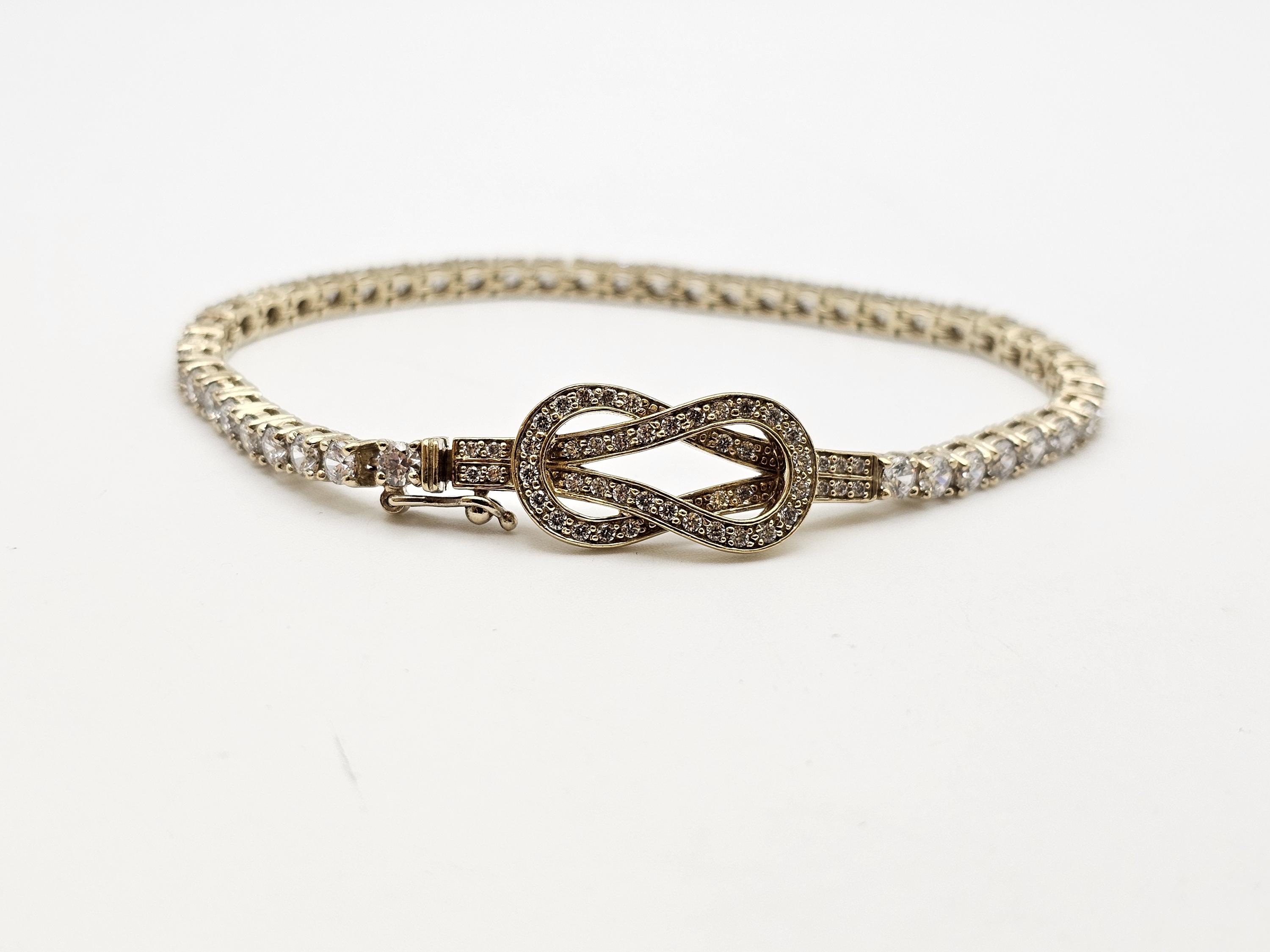 Vintage CZ Infinity Loop .925 Gold Vermeil Bracelet Amazon.com: Gold Infinity Bracelet for Women, 925 Sterling  main image 3