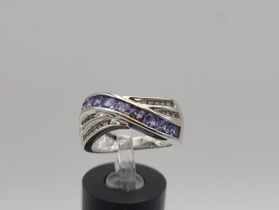 Tanzanite and Diamond Ring in 14kt White Gold, Ta… - image 1