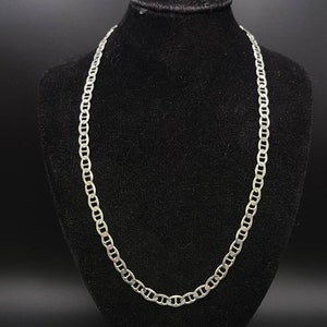 Mariner Link Chain Necklace in 925 Silver, Vintage Estate Jewelry, w#2320