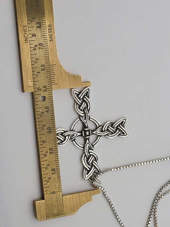 Celtic Cross Necklace, 925 Silver Celtic Knot Nec… - image 6