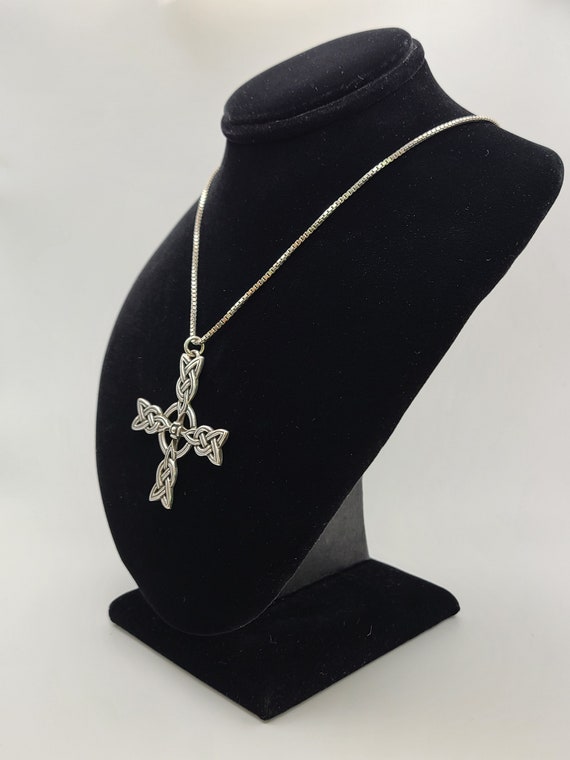 Celtic Cross Necklace, 925 Silver Celtic Knot Nec… - image 5