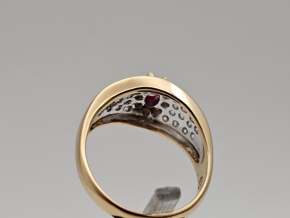 Ruby and Cubic Zirconia Ring in 14kt Gold, .15ct.… - image 5