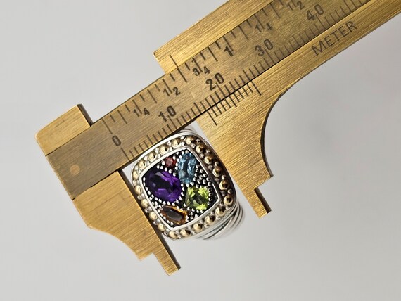 Multi-Gem Ring in 925 Silver, 18k, Designer Effy,… - image 9