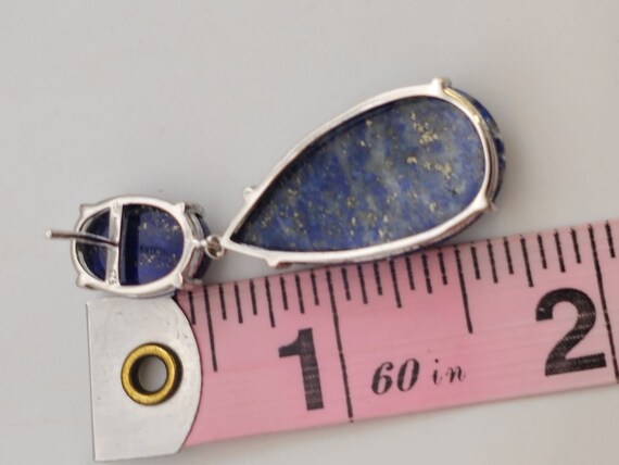 Lapis Lazuli Teardrop Earrings, 925 Silver, Lapis… - image 9