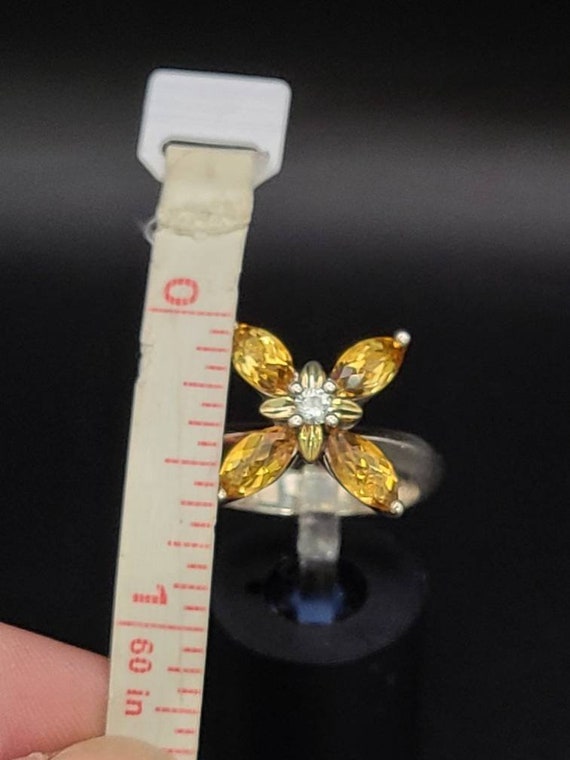 Ann King Citrine Flower Ring, 925 Sterling Silver… - image 10