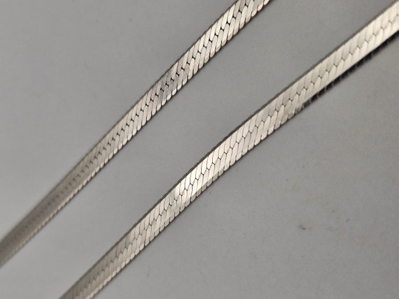 Herringbone Chain Necklace in 925 Silver, Retro N… - image 3