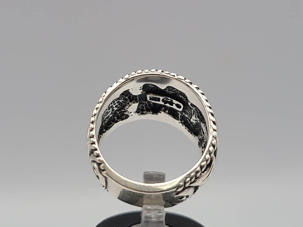 Wide Floral Ring in 925 Silver, Designer Carolyn Pollack