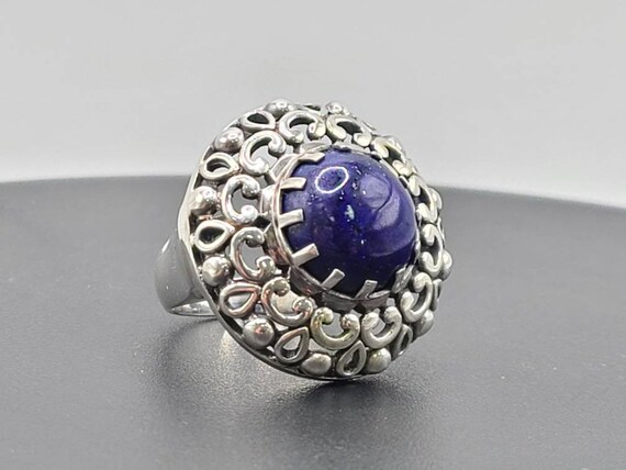 Lapis Lazuli Ring, 925 Silver Lapis Ring, Ornate … - image 7